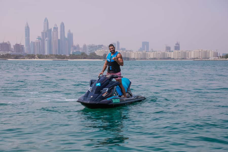 Dubai: Jetski Ride up to 2 People with Photos & Refreshments - One jet ski, two people, and a $73 decision