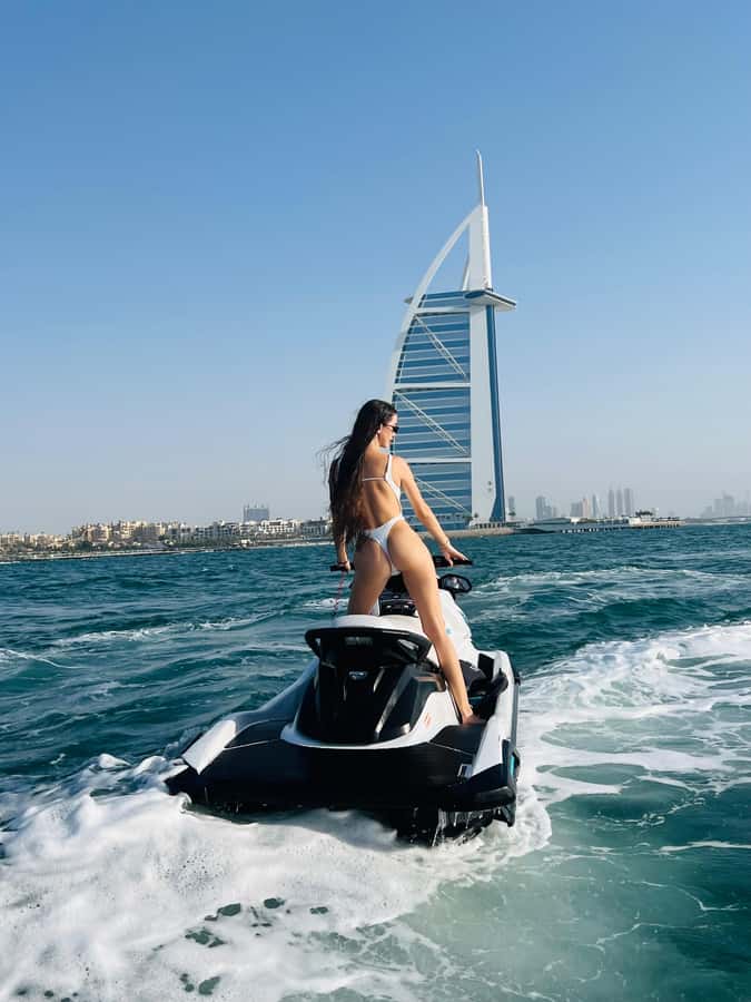 Dubai: Jetski to Burj Arab-Atlantis w Pic, Video & Icecream - Jumeirah Beach Hotel from the water