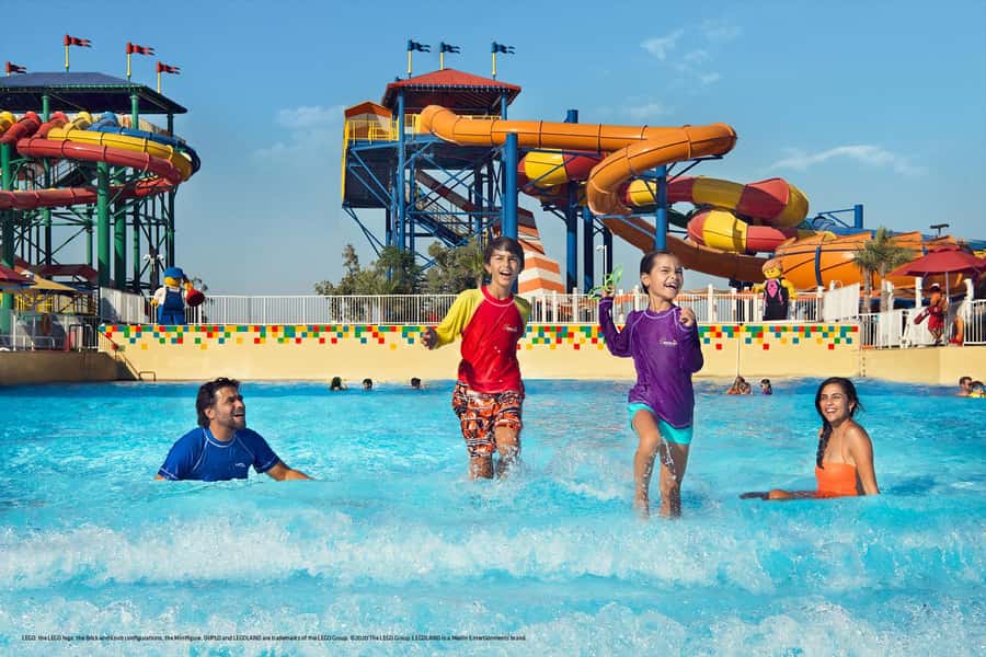 Dubai: LEGOLAND® Water Park Entry Ticket - Building a raft from soft LEGO bricks