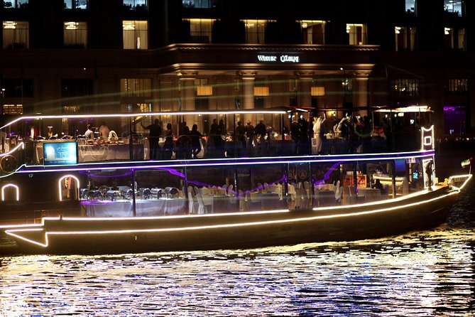 Dubai Luxury Canal Dinner Cruise with Optional Transfer - Dubai Design District and Business Bay after dark