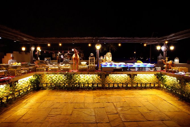 Dubai: Luxury Desert Fortress Dinner, Camel Ride & Live Shows - A buffet dinner with live barbecue