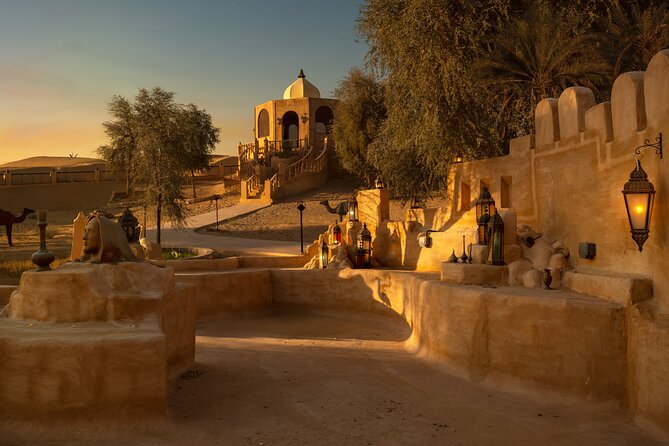 Dubai: Luxury Desert Fortress Dinner, Camel Ride & Live Shows - Optional dune bashing and drinks