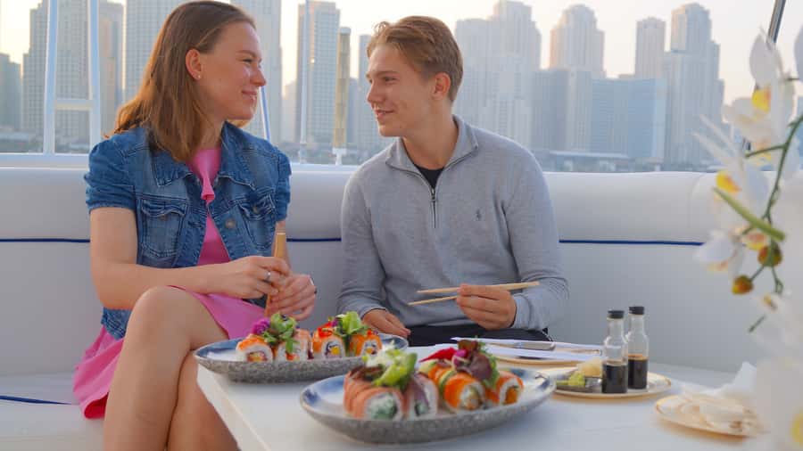 Dubai: Luxury Private 50 FT Yacht Cruise + Optional Sushi - Key points to know before booking
