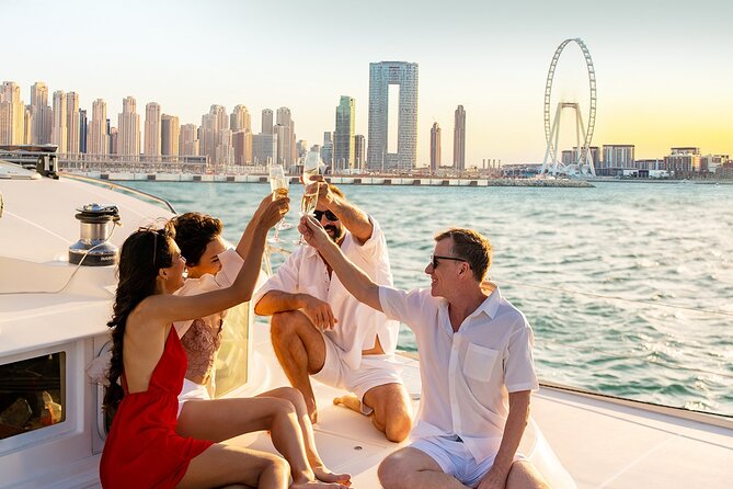 Dubai Marina 2 Hour Sunset Yacht Tour with Alcoholic Drinks - Ain Dubai and Bluewaters Island from the water