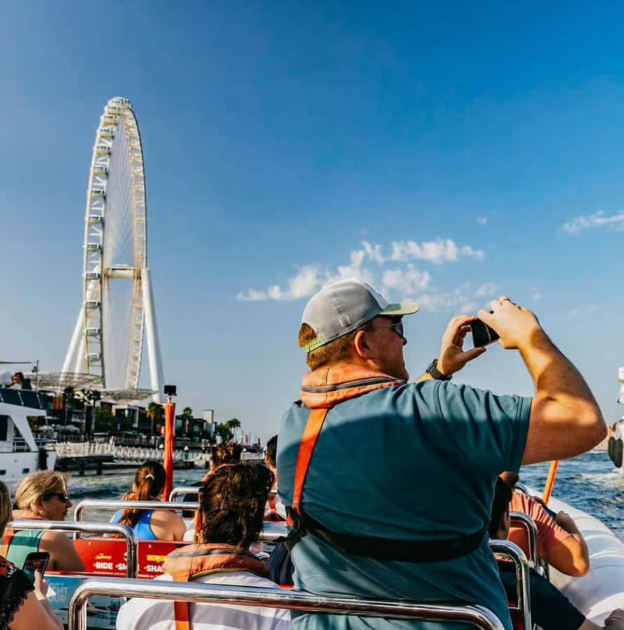 Dubai: Marina, Atlantis, Palm & Burj Al Arab Speedboat Tour - The Burj Al Arab photo stop