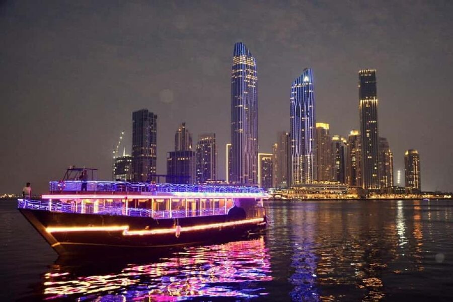 Dubai Marina Dhow Cruise: Dinner Buffet & Live Entertainment - The route from Marina towers to Bluewater Island