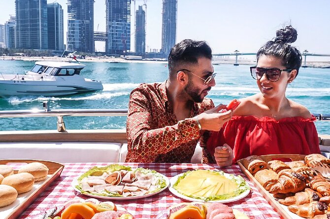 Dubai Marina Yacht Tour with Optional Breakfast or BBQ - The Burj Al Arab photo stop