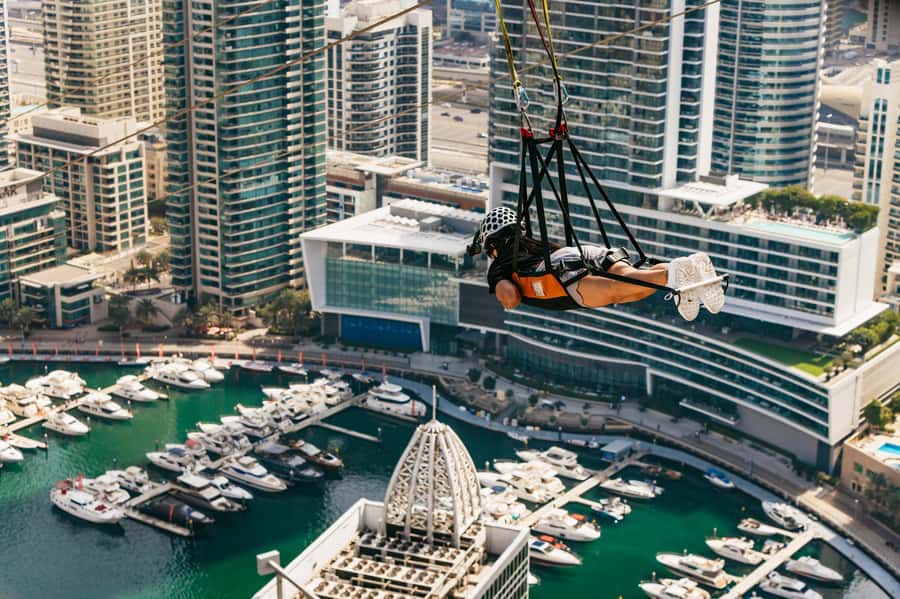 Dubai: Marina Ziplining with Photos, Video and Meal - The 1-kilometer Superman flight