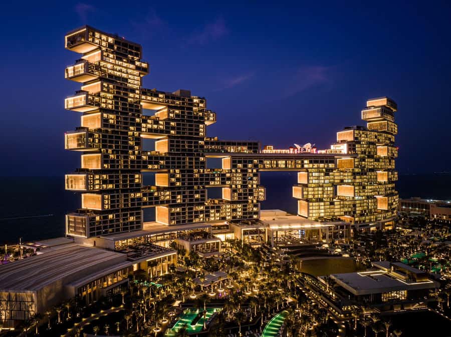 Dubai: Nighttime Guided City Tour by Van & Blue Water Island - Dubai Marina after dark