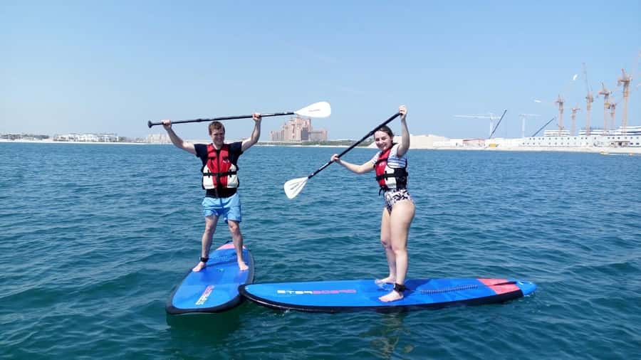 Dubai: Palm Jumeirah Paddle Boarding Tour - The Atlantis stop and a quick sea swim