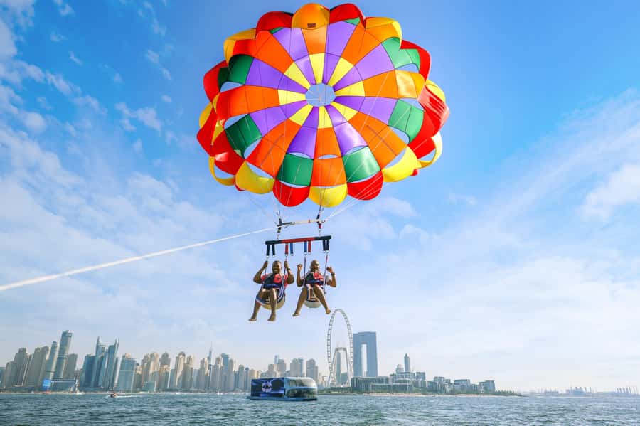 Dubai: Palm View and JBR View Parasailing Experience - Leaving Dubai Harbour for an hour on the water