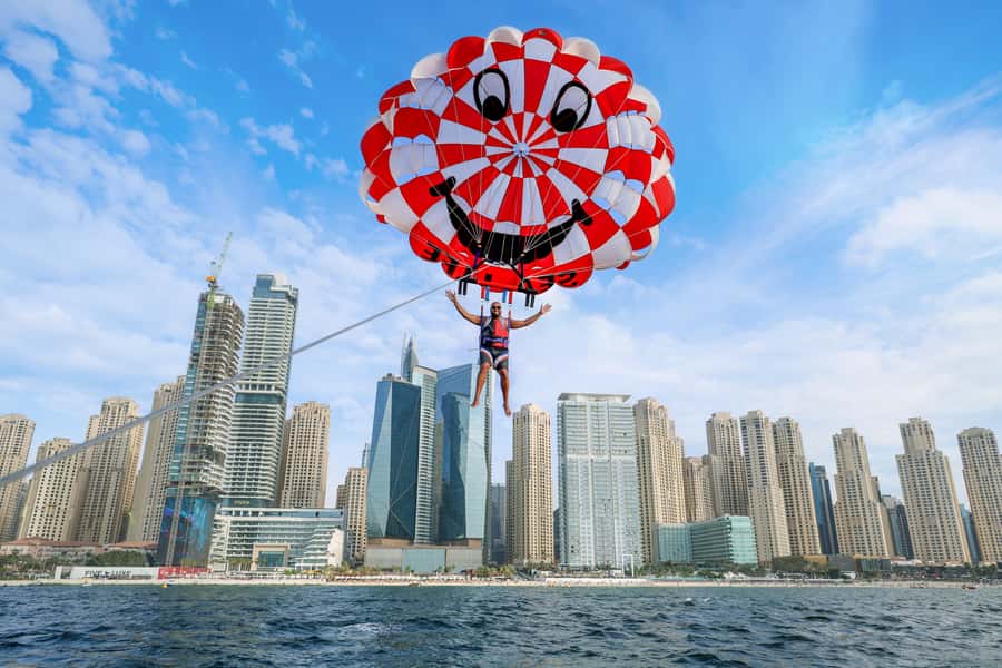 Dubai: Palm View and JBR View Parasailing Experience - The boat route: Dubai Harbour, Skydive Dubai, JBR, and Ain Dubai
