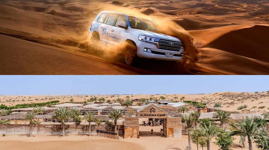 Dubai: Premium Safari, Camel Ride & Al Khayma Camp 3-Buffets - From your hotel to Lahbab’s red dunes