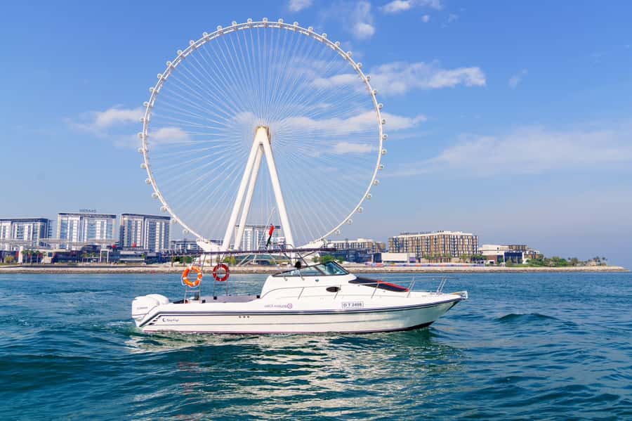 Dubai: Private Coastline Landmarks Mini-Yacht Tour - JBR Beach and Ain Dubai from the Arabian Gulf