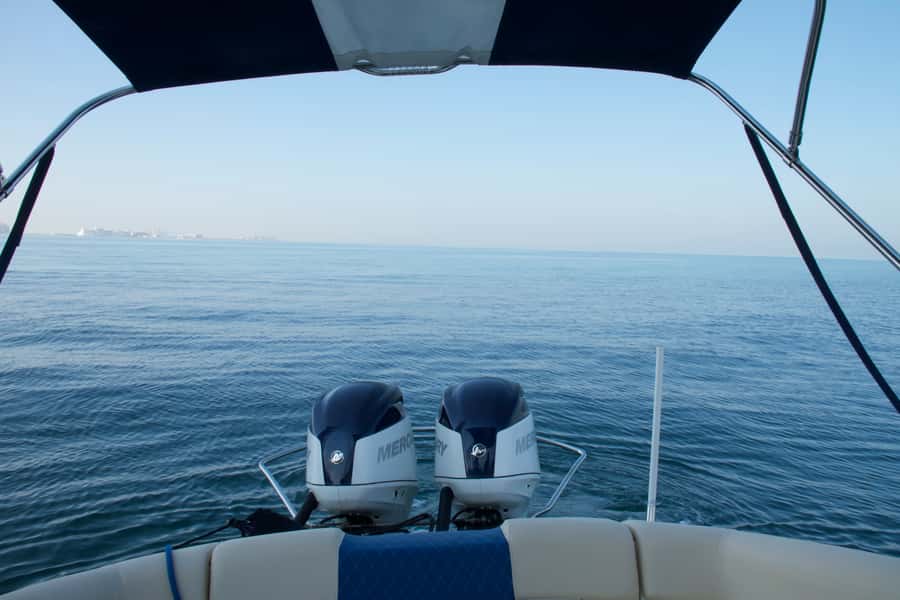 Dubai: Private Creek Harbour and Water Canal Cruise - The Sheikh Zayed Road waterfall and Tolerance Bridge