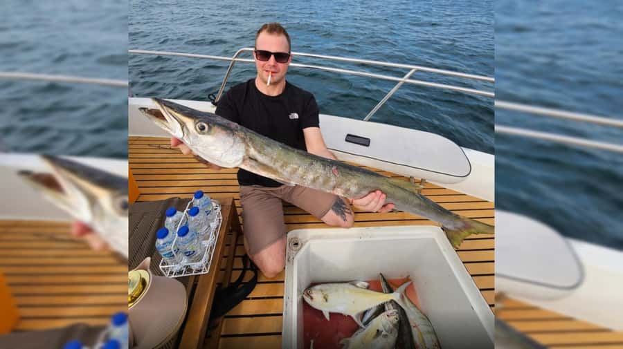 Dubai: Private Deep Sea Fishing Trip with BBQ of Catch - Leaving Dubai Harbour with coffee and coastline views