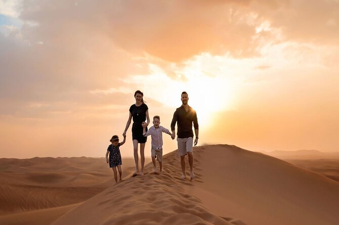 Dubai: Private Desert Tour with Air conditioning Premium camp - Sandboarding adds a simple, low-tech thrill