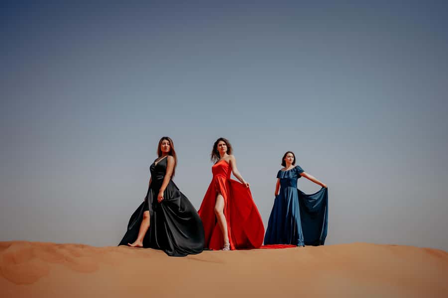 Dubai: Private Flying Dress Photography and Dune Drive Trip - What you receive after the shoot