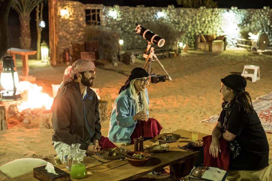 Dubai: Private Night Safari & Astronomy with 3-Course Dinner - Dinner under a Bedouin-style canopy