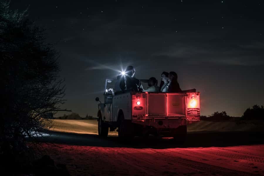 Dubai: Private Night Safari & Astronomy with 3-Course Dinner - A 1950s Land Rover in the conservation reserve