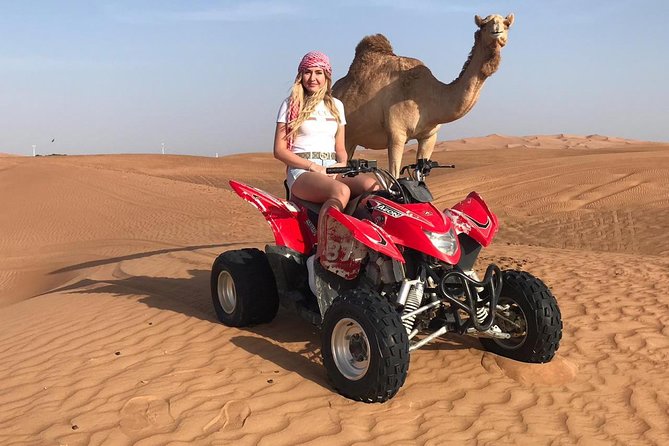 Dubai Red Dunes Desert Safari,ATV Quad Bike Camel Ride&BBQ Dinner - Arriving at the Bedouin-Style Camp