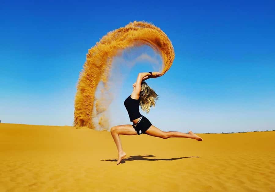 Dubai: Red Dunes Desert Safari with Premium Camp BBQ & Shows - Camel riding and the falcon photograph