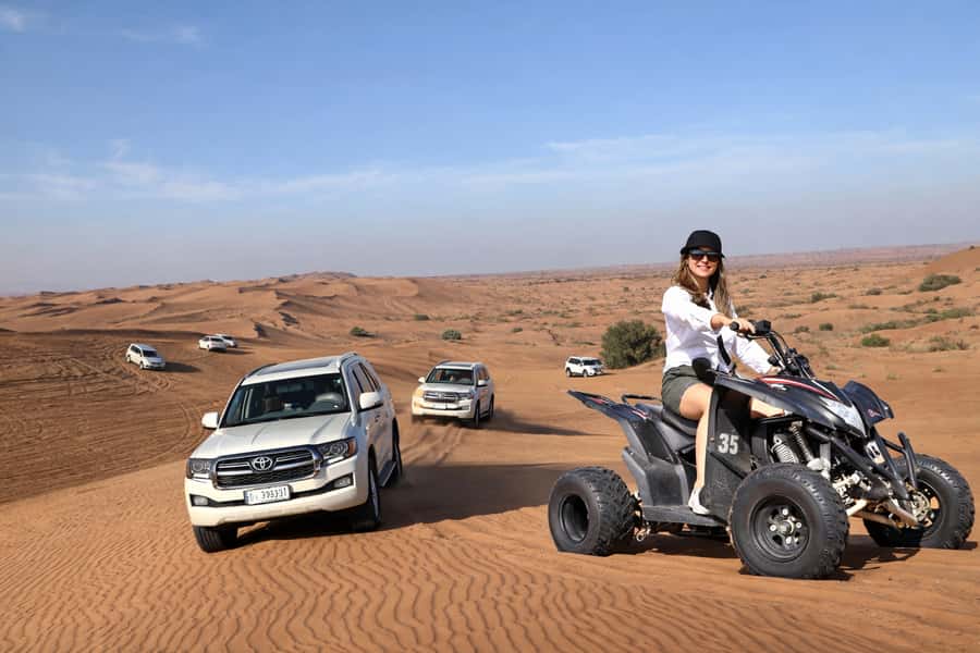 Dubai: Red Dunes Evening Quad Bike, Dune Blast with BBQ - Why Lahbab makes this safari different