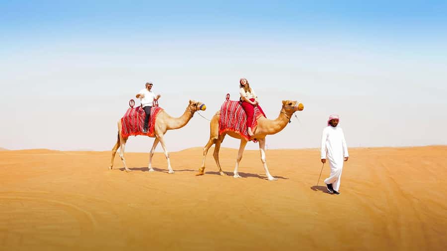 Dubai: Sandboarding, Camel Ride and Red Dune Bashing - From Dubai hotel to red sand in 30 to 45 minutes
