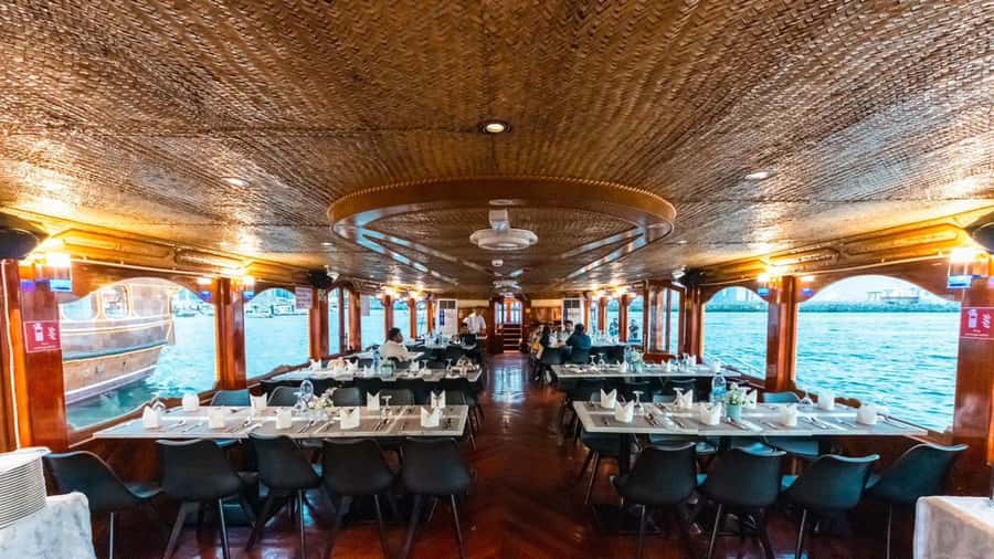 Dubai: Scenic Dhow Cruise with Buffet Dinner and Live Shows - One hour for the buffet dinner