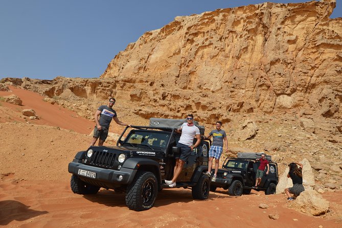 Dubai Self-Drive 4WD Desert and Dune Bash Safari - Driving toward Fossil Rock at sunset
