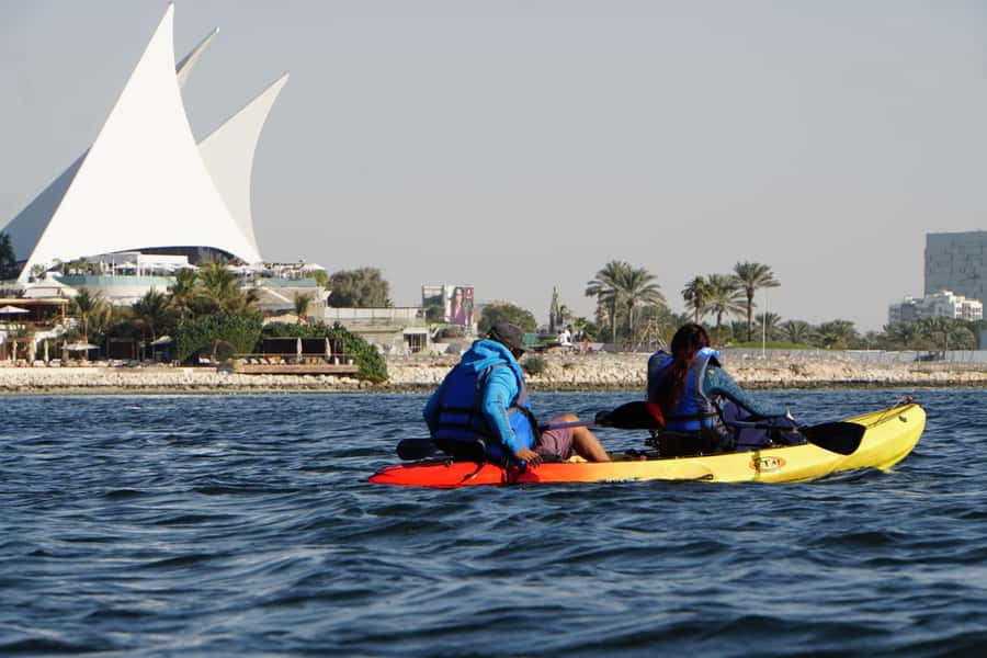 Dubai: Sunset/Night Dubai Creek Kayak Tour - Safety briefing, life jacket, and launch