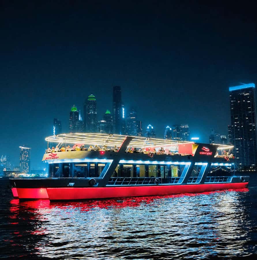 Dubai: Sunset or Dinner Cruise with Live Music & Open Bar - Following the route past Dubai’s brightest waterfront sights