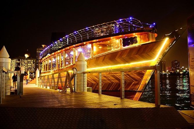 Dubai Super Saver: Desert Camp Experience by 4x4 and Dhow Dinner Cruise - The Bedouin-style camp after sunset