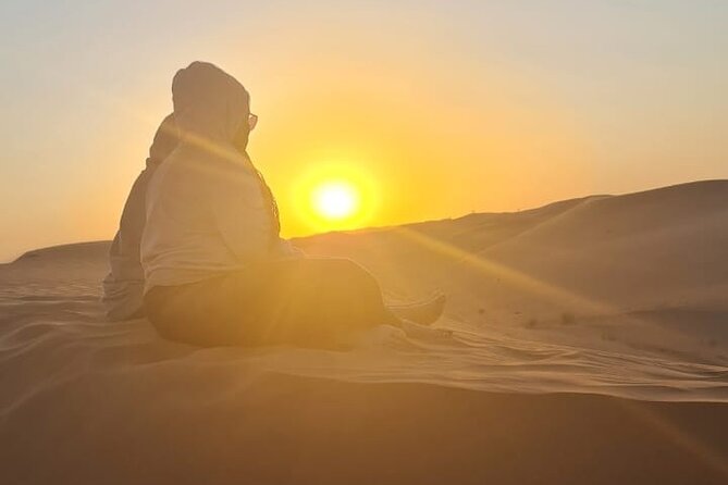 Dubai: Unique SUNSET Buggy Red Dunes Safari - Sandboarding and camel riding add variety