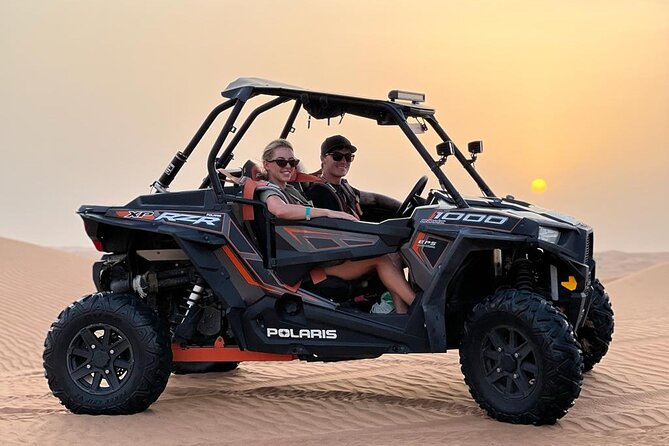 Dubai: Unique SUNSET Buggy Red Dunes Safari - A high dune and a short desert pause