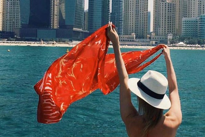 Dubai Yacht Sea escape Cruise, Swim, Tan & Sightsee! - Meeting at Marina Gate