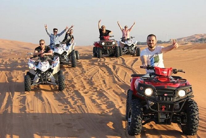 Evening Dubai Safari with BBQ, Dance Shows & Quad Biking optional - Sandboarding and sunset photos add breathing room