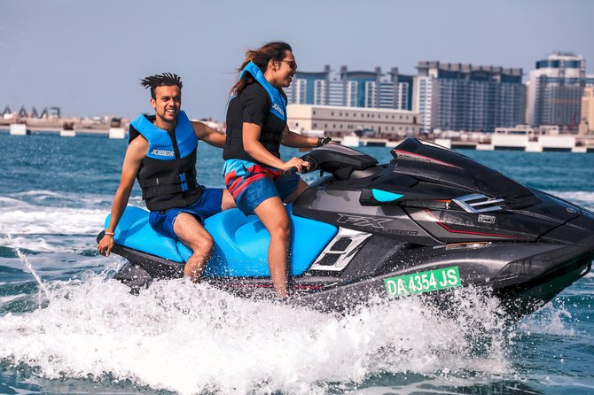 Fastest Jet Ski with Dubai Skyline, Burj Al Arab Views and Juice - Burj Al Arab, Burj Khalifa, and the coastal backdrop