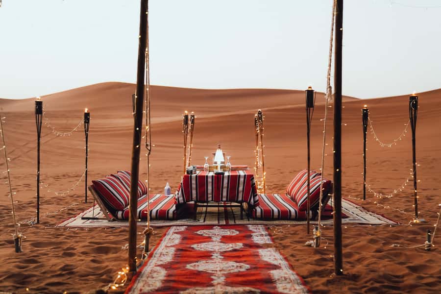 From Dubai: Zerzura Buggy Experience + Private Dinner - Sandboarding at Camel Rock