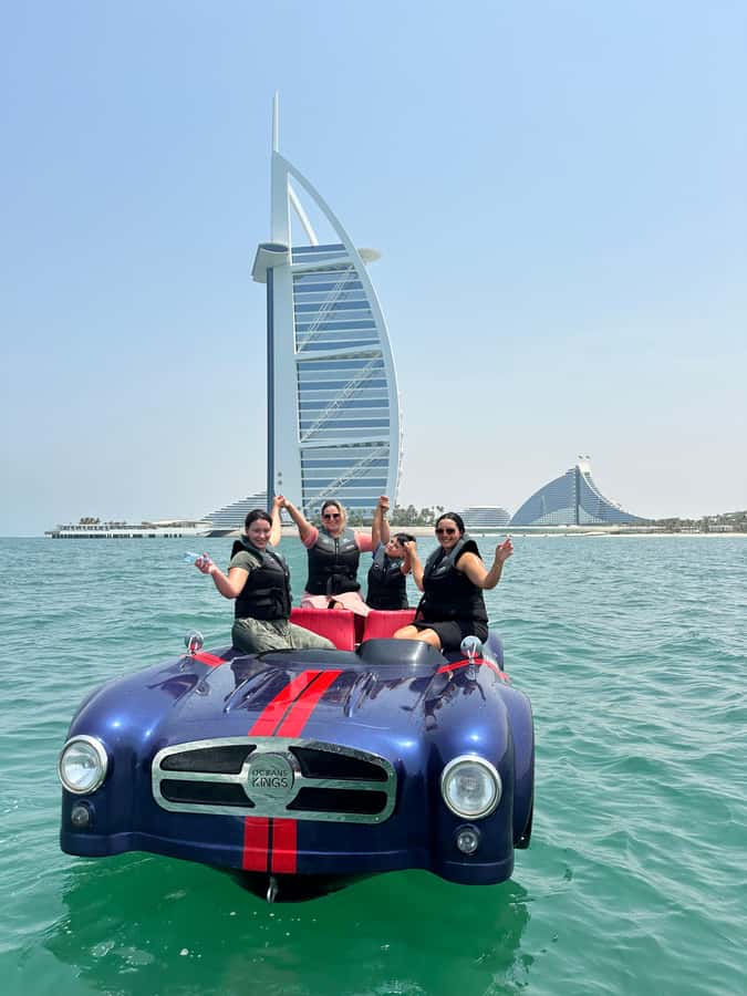 Jet Car: Squad Goals, 4 Seats. 1 Epic Ride Dubai - The Jetcar idea, four seats and a lot of horsepower