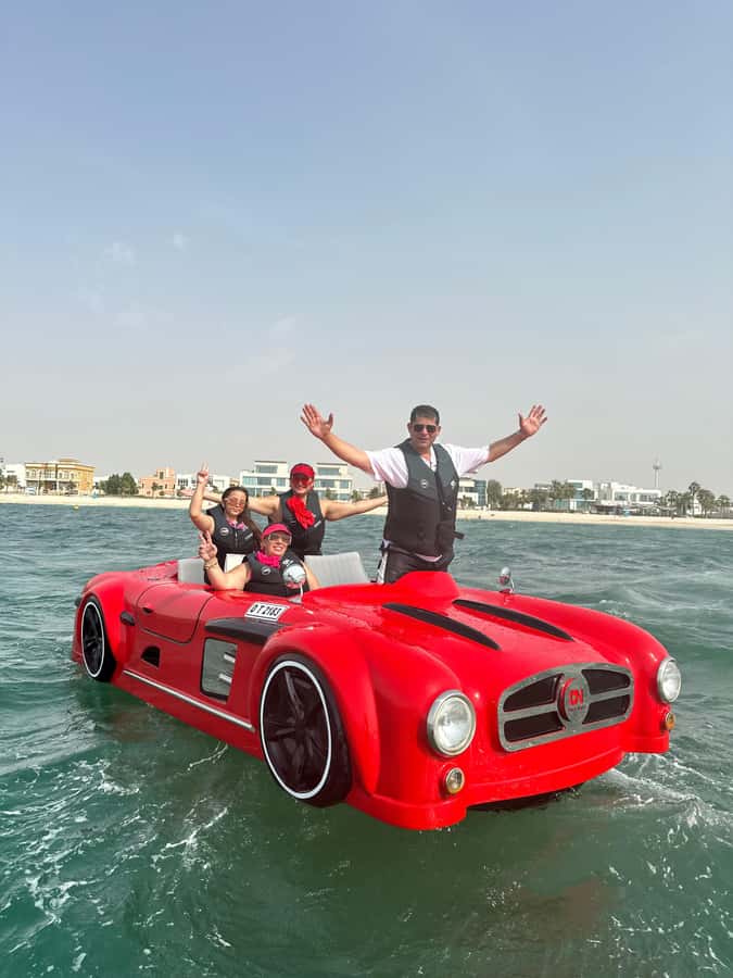 Jet Car: Squad Goals, 4 Seats. 1 Epic Ride Dubai - Burj Al Arab, the first major photo stop