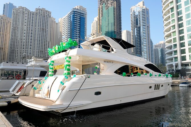 Majesty 77ft Diamond Dust — Dubai's best yacht rental - What a Majesty Diamond Dust cruise feels like
