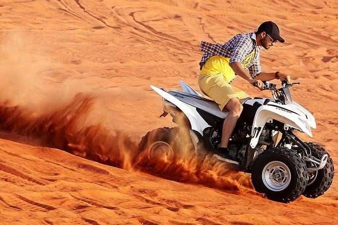 Morning Red Dunes Desert by Quad Bike, Dune Bashing, Camel Ride & Sandboarding - Hotel pickup makes the four-hour plan easier