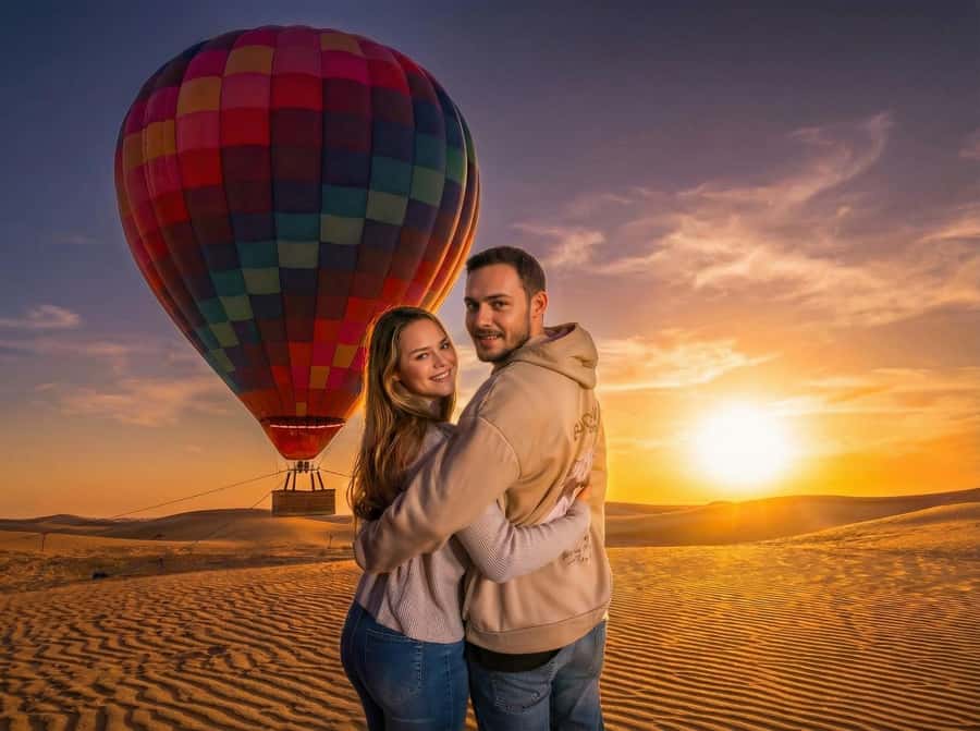 Noble Life Sunrise Hot Air Balloon Ride Over Dubai Desert - The balloon flight, from first lift to landing