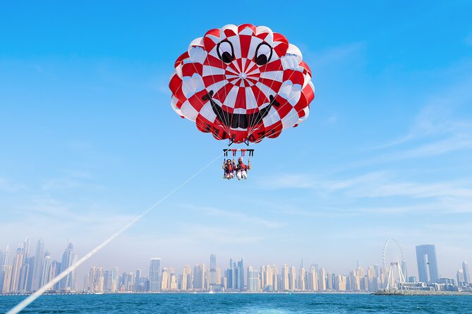 Parasailing in Dubai with Palm Jumeirah and JBR Beach views - The essential details at a glance