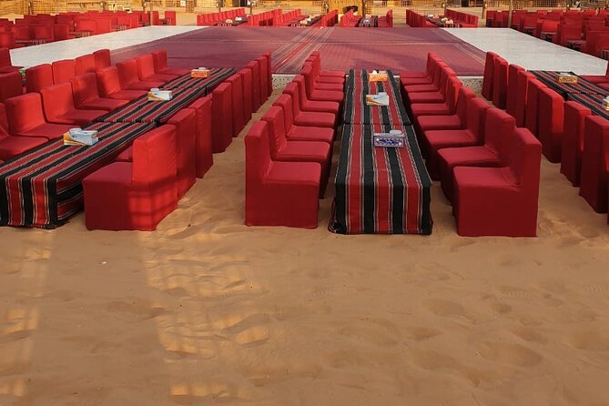 Premium Red Dunes Safari | Camel Ride | Dune Bashing | Sand Ski - The camp’s Arabic coffee, henna, and performances