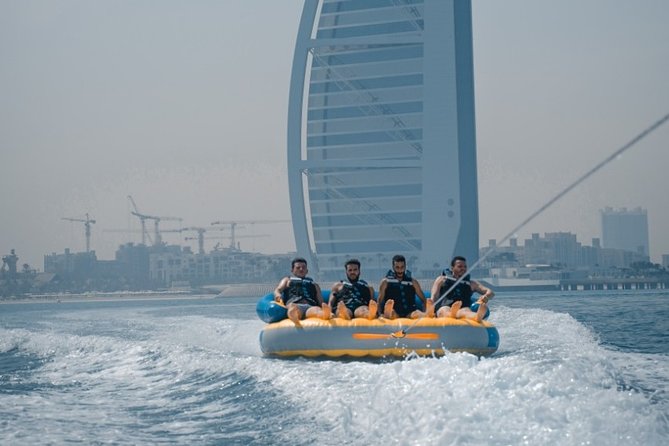 Private 60-min Group Tubing on Speedboat in Dubai - The boat atmosphere and staff support