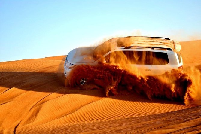 Private Evening Desert Safari Dubai with Hot BBQ Dinner - Sunset photos, sandboarding, and a short camel ride