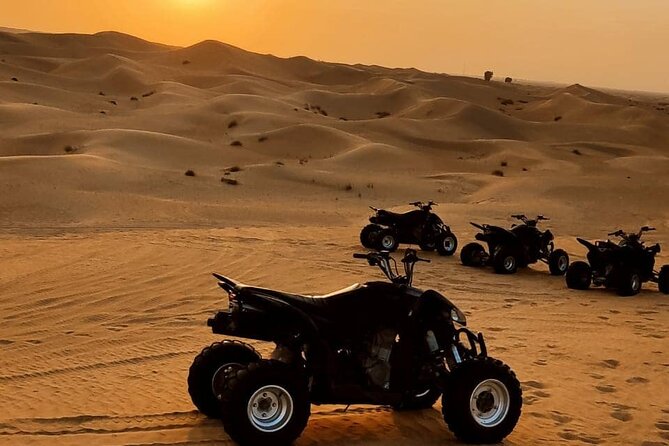Quad biking tour with or without pick and drop(Abu dhbai ) - The bikes and safety equipment