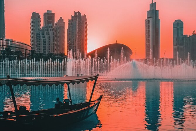 Traditional Abra Ride and Dubai Fountain Show at Burj Lake - The best seat in the house is on Burj Lake